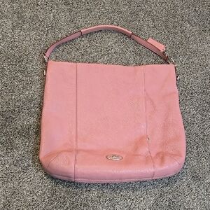 Coach Pink Leather Women's Hobo Boho Bag Purse